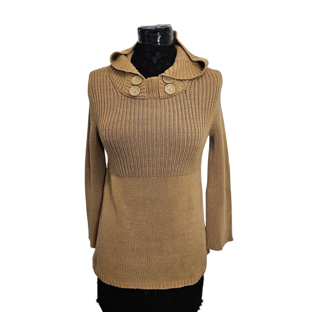 MICHAEL Michael Kors Cable-knit Hooded Sweater Brown Women's Size Small